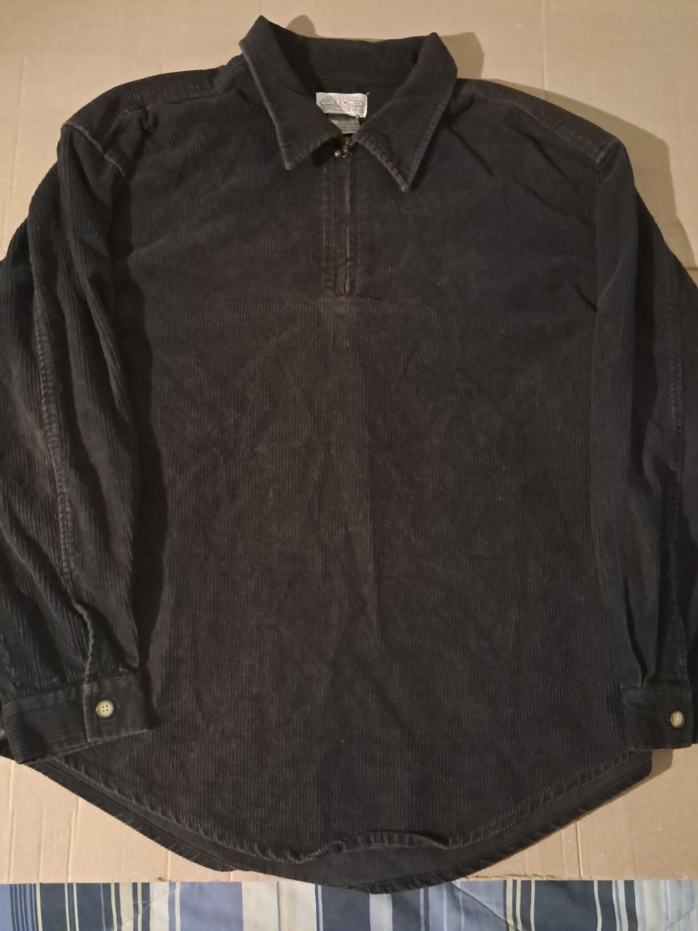 Cambridge Dry Goods Black Corduroy Button-Down Long Sleeve Shirt